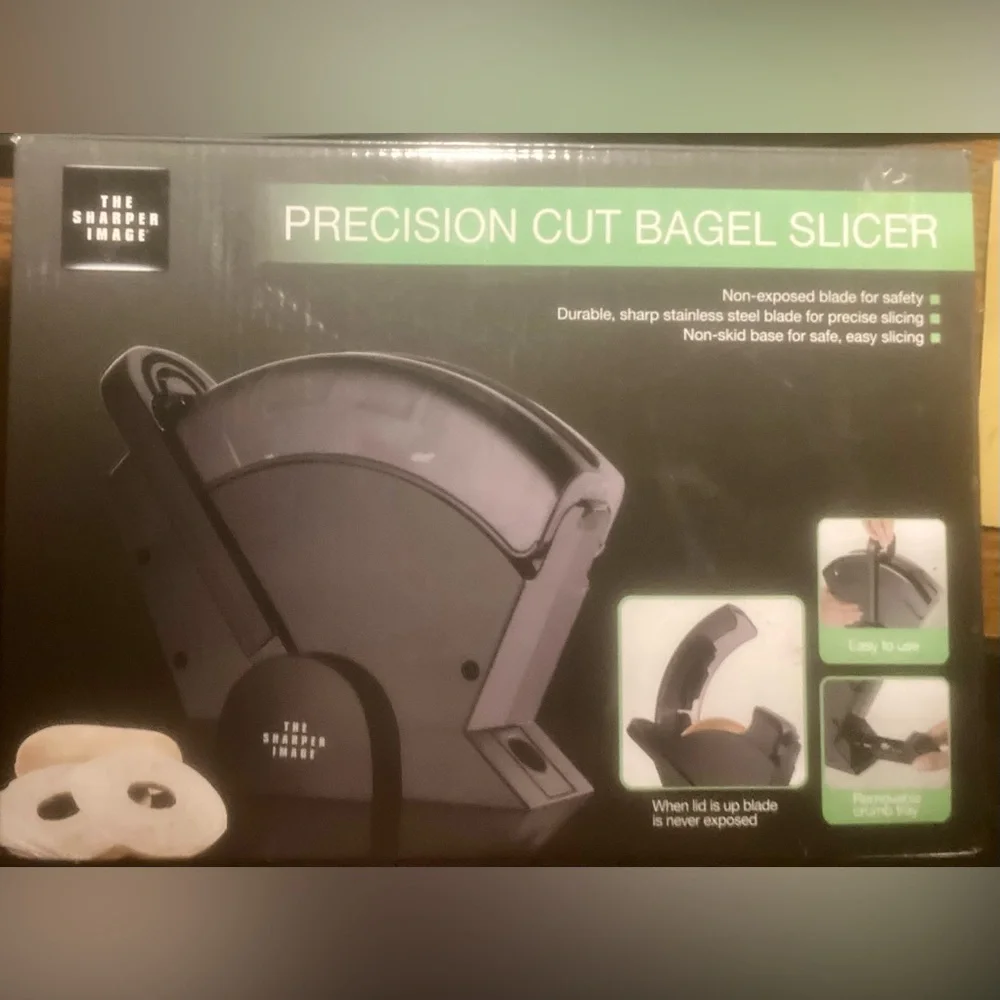 The Sharper Image Precision Cut Bagel Slicer New in Box